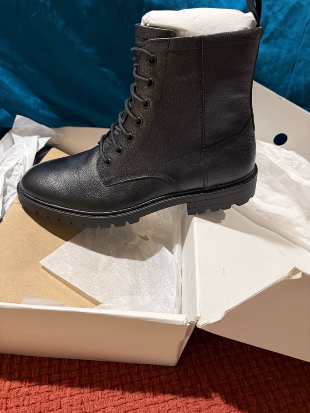 Calvin Klein Black Lace-Up LEALAN Boot size 11.5 M